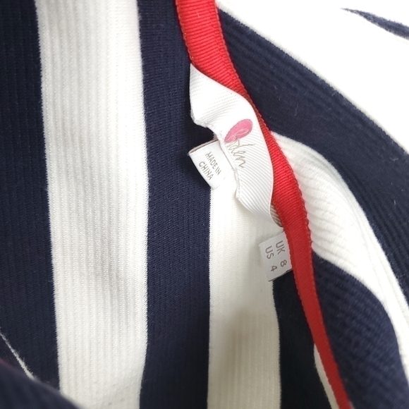 Boden Anthropologie Navy White Stripe Cowl Bateau Neck Sweater Top Sz 4 - Picture 8 of 11
